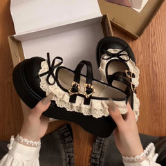 LBSFY -Designer Women's Mary Jane Shoes with Elegant Butterfly-Knot Thick Heel Fashionable Party Dress Footwear Platform Sandals