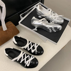 LBSFY -2025 New Sports Style Lace Up Ballet Shoes Women's Designer High Heels Mary Jane Dance Ballroom Party Prom Shoes 1.97 inch