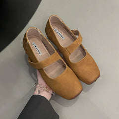 LBSFY -Square Toe Women Ballet Flats Shoes Fashion Shallow Elastic Band Spring Autumn Ladies Comfort Soft Sole Ballerina Shoes
