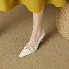 LBSFY  -  Spring Shoes for Women Pointed Toe Thin Heel Women Pumps Genuine Leather High Heels Women's Stiletto Heels Office Ladies Shoes