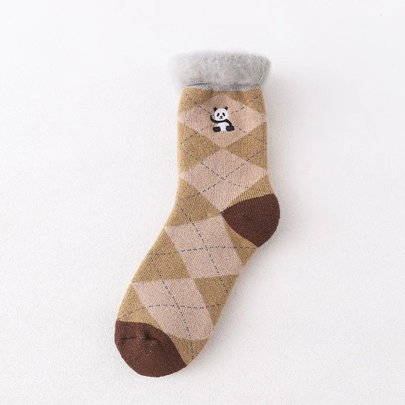Lbsfy Thicken Warm Wool Classic Solid Colors Rib Socks Women High Quality Loose Crew Fashion Japanese Korea Sock Winter