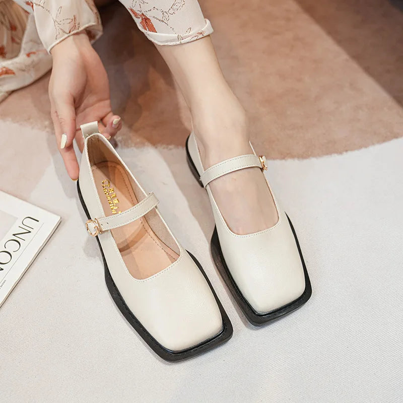 LBSFY  -  Spring and Autumn Women's Pumps Leather Shoes Ladies Casual Shoes Fashion Flat Loafers British Style Office and Banquet Loafers