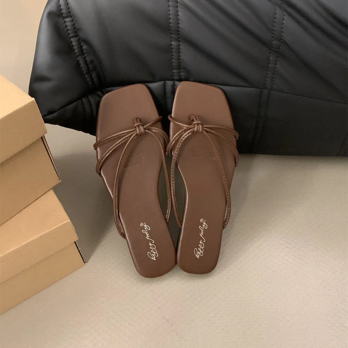 LBSFY -Summer Women Slippers Fashion Women's Narrow Band Flat Flip Flop Shoes Ladies Casual Outdoor Beach Slides Sandalias Muj