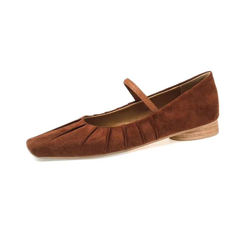 LBSFY  -  Fashion Women Shoes New High Quality Genuine Leather Retro Square Headed Mary Janes Daily Commuter Lightweight Shoes