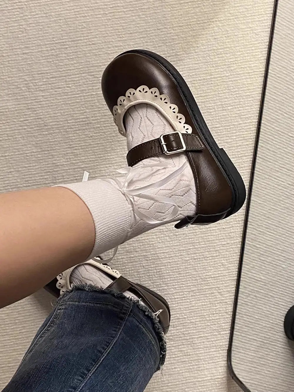 LBSFY -Woman Pumps Gothic Shoes for Women Kawaii Mary Jane Evening Black Cute Low Heel Elegant Japanese Style Lolita Round Toe L Korean