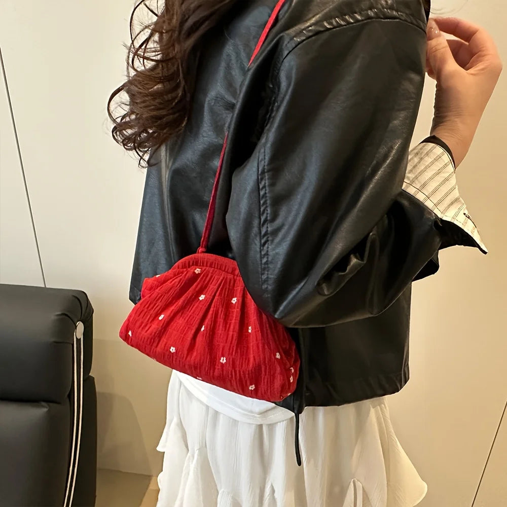 LBSFY -Ladies' Crossbody Bag, Fashionable and Versatile, with Floral Patterns, Exquisite and Niche Design, Single Shoulder Bag