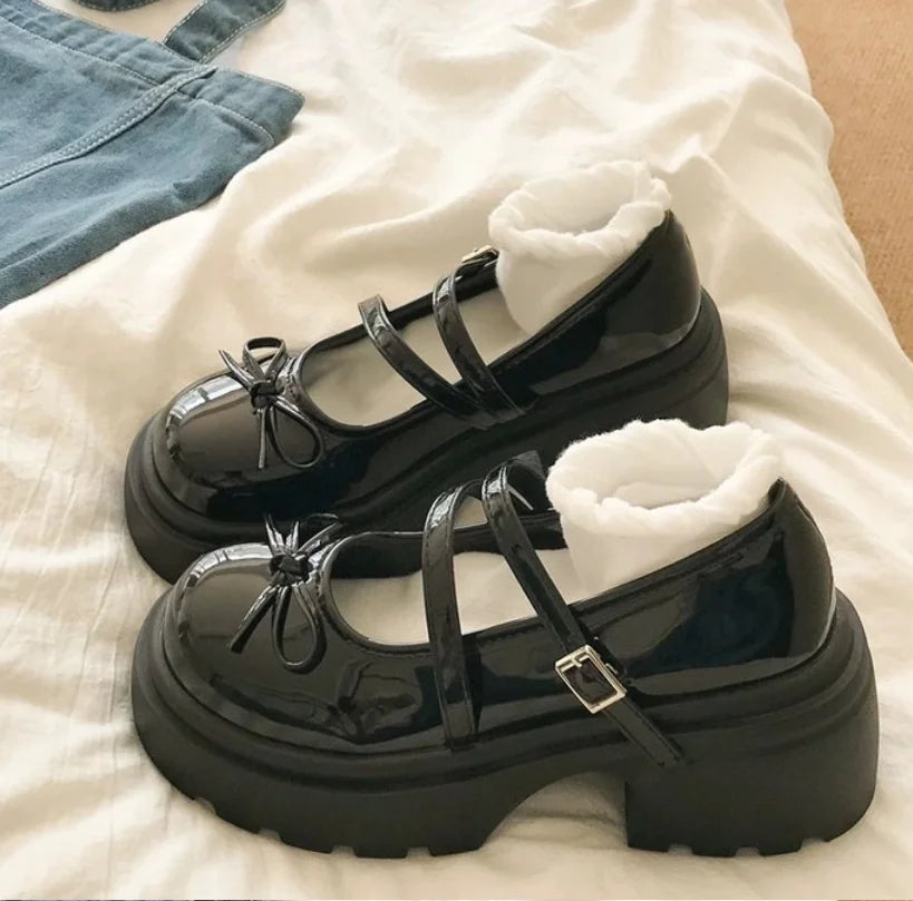 LBSFY -Lolita Shoes Women Japanese Style Mary Jane Shoes Women Vintage Shallow High Heels Chunky Platform Shoes Cosplay Female Sandals