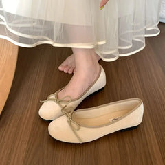 LBSFY -Brand Women Velvet Flats Round Toe Shallow Soft Ballerina Shoes Ladies Casual Dress Shoes Ballet Loafers Classics Mujer