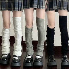 Lbsfy 70cm Women Leg Warmers Over Knee Japanese Lolita Style JK Uniform for Girl Sweet Kawaii Up Knitted Socks Foot Warming Cover