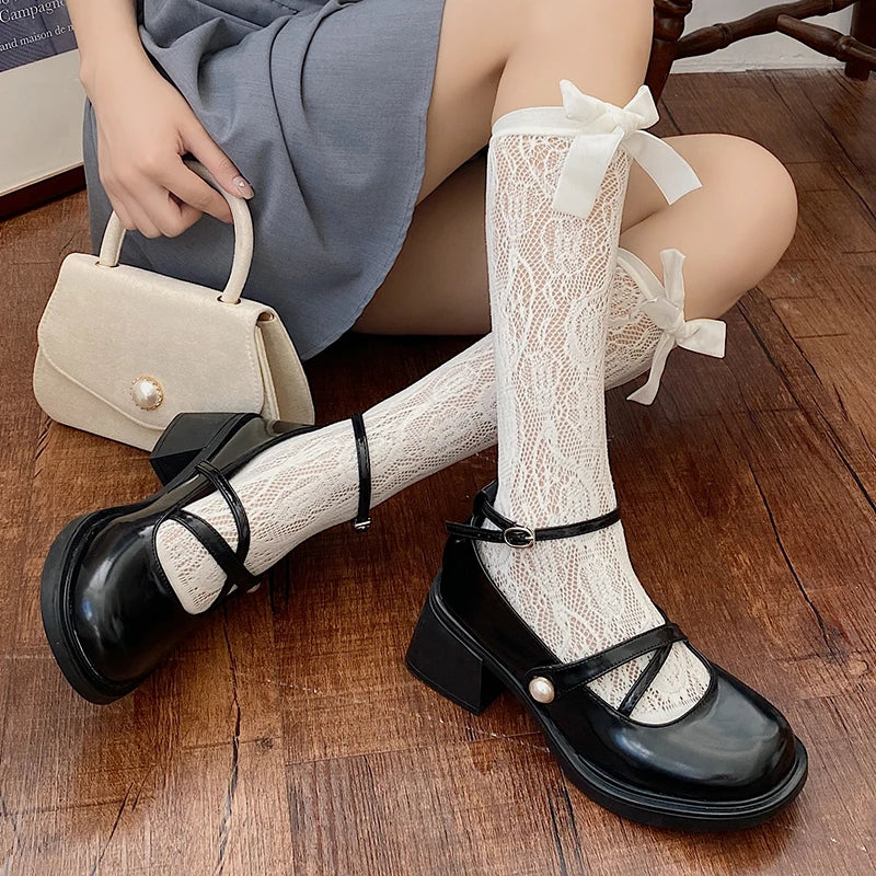 LBSFY  - Lucyever Retro Brown Mary Jane Shoes Women Thick Heels Ankle Buckle Lolita Shoes Woman Uniform Pu Leather Student Shoes Female