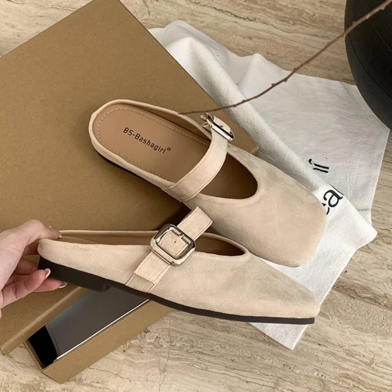 LBSFY  -Brand Women  Slippers Square Toe Sandals Mules Slippers Slides Women Simple Slippers Comfortable Office Mule Shoes Muje