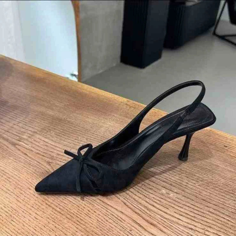 LBSFY - Leopard Print Summer Pointed Toe High Heel Women's Sandals Fashion Slip-On Mules for Ladies Party Dress Shoes