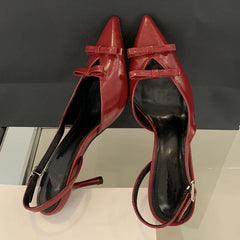LBSFY -Spring Fashion Butterfly-knot Buckle Strap Women Pumps Sexy Pointed Toe Thin High Heels Party Wedding Shoes Zapatillas De Mujer
