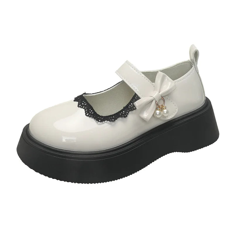 LBSFY -2025 New Fashion Lace Women's Pumps Spring Autumn Mary Jane SHOES Sweet Butterfly Knot Platform Casual Lolita Ladies Shoes