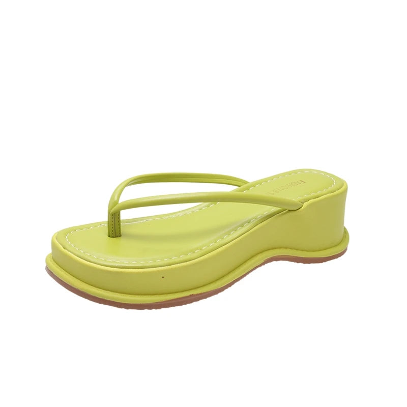 LBSFY  Summer Wedges Heel Women Flip Flop Fashion Clip Toe Slippers Shoes Beach Vacation Female Slides