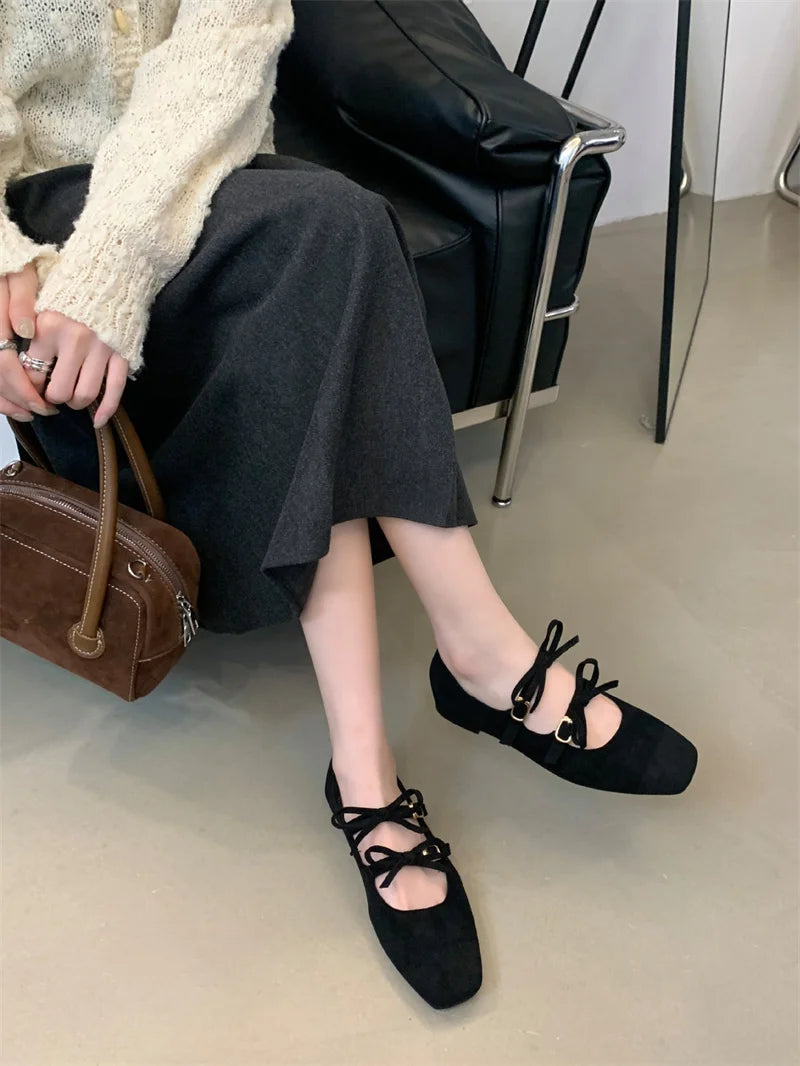 LBSFY  -  Women Ballet Flats Red 2025 New Summer Mary Janes Zapatos de Mujer Ballerina Shoes