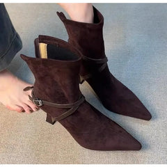 LBSFY -Autumn Fashion Elastic Slim Women Ankle Boots Fashion Party Stripper Female Shoes Ladies High Heel Short Botas Para Mujer