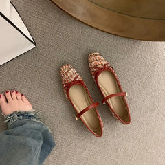 LBSFY -Elegant Loafers Shoes Spring Autumn Women Buckle Soft Sole Mary Jane Single Shoes Women Fashion Round Toe Granny Flats Shoes