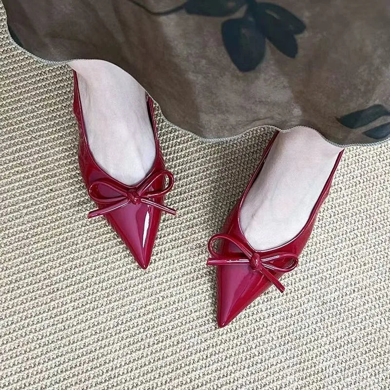 LBSFY -2025 hot Summer Women French style Clip Toe Slippers Fashion Dress Slide Shoes Ladies Elegant High Heel Footwear Mature style