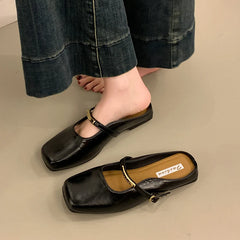 LBSFY -Summers New Style Women Cover Toe Mules Slippers Fashion Shallow Slip on Slide Ladies Women's Elegant Dress Shoes Zapatos Mujer