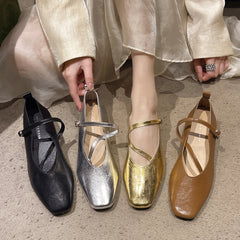 LBSFY -Spring/Summer Elegant Retro Mary Jane Casual Flat Shoes New Fashion Soft Comfortable Ballet Shoes Women Chaussure Femme
