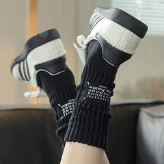 Lbsfy Vintage Simple Letter Socks for Men Women Soft Breathable Sports Socks Autumn Winter Solid Color Casual Versatile Stacked Sock