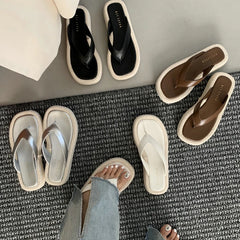 LBSFY  - 2024 Summers Gladiator Women Slippers Fashion Elegant Clip Toe Slides Shoes Ladies Outdoor Beach Platform Flats Sandalias