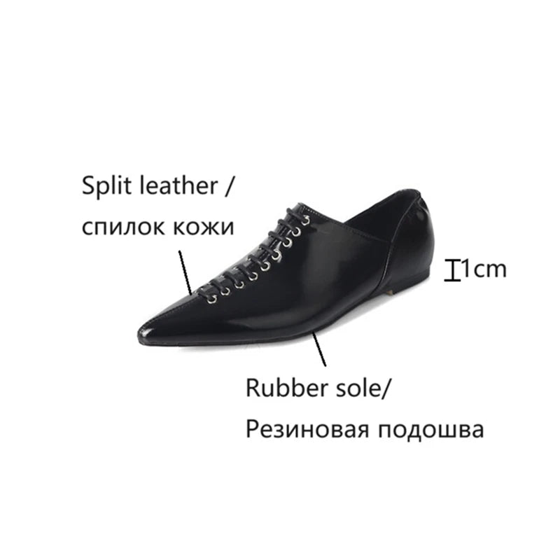 LBSFY  -  NEW Spring Women Pumps Pointed Toe Low heel Shoes Split Leather Shoes for Women Retro Slip-on Black Punk Shoes zapatos de mujer