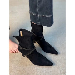 LBSFY -Autumn Fashion Elastic Slim Women Ankle Boots Fashion Party Stripper Female Shoes Ladies High Heel Short Botas Para Mujer