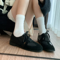 LBSFY  -  Fashion Women's Shoes New Suede Spliced Lace up Casual Flat Shoes Sports Style Daily Lightweight Shoes
