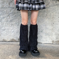 Lbsfy Summer Pleated Leg Warmers Japanese Y2K Socks Wide-leg Harajuku Socks Hot Girl Sleeves Tube Lolita Jk Calf Socks Leg Covers
