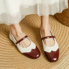 LBSFY  -   Women Mary Jane Ballet Shoes Genuine Leather Flats Woman Classic Round Toe Fashion Street Flats Ladies Soft Loafers
