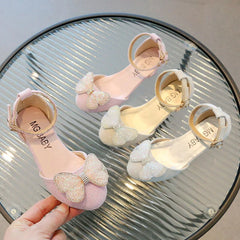 LBSFY -Lace Casual Stage Elegant Comfortable Fashion Spring and Summer Students Baby Girls Princess Cute Kids Bow Beaded Sandals