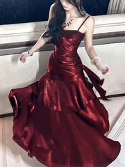 LBSFY -Elegant Spaghetti Straps Ruffles Graduation Party Dress Slim Waist Women Wedding Bridesmaid Dresses Festival Formal Clothes 2025