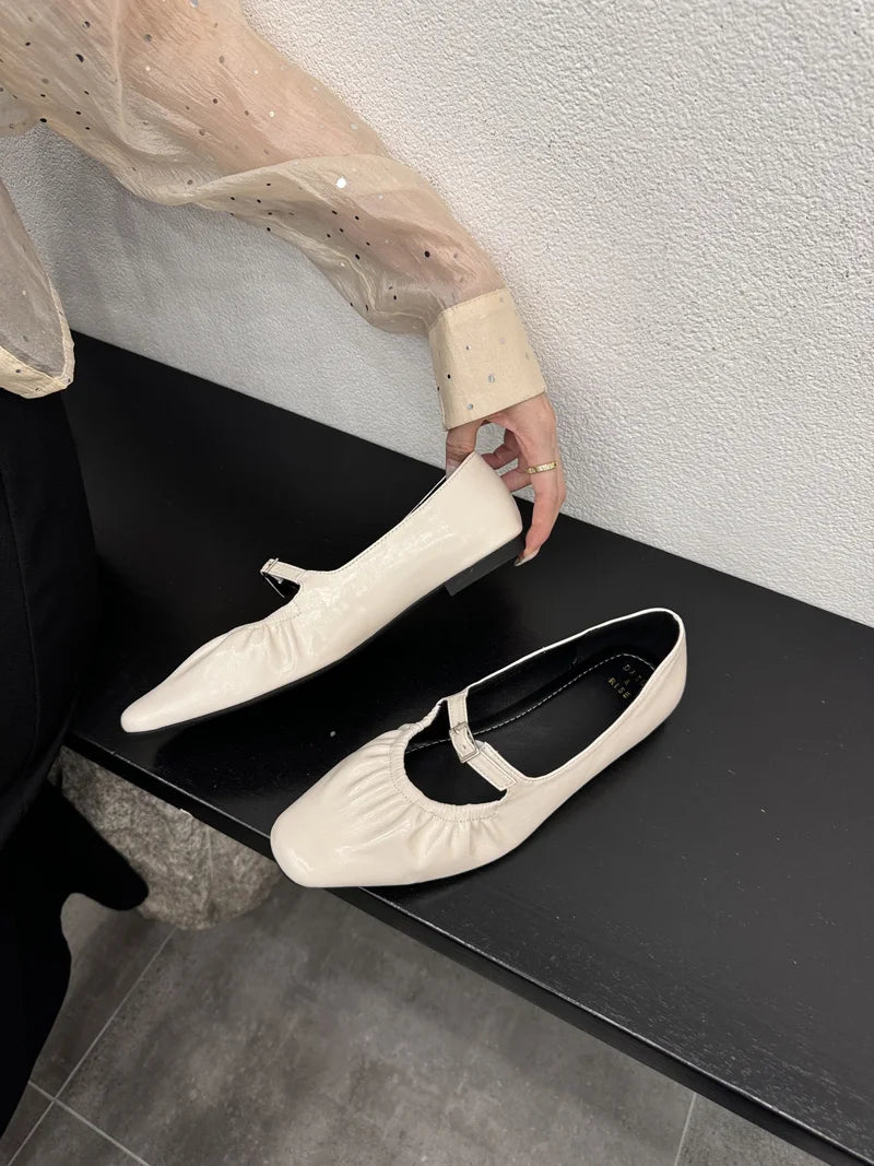 LBSFY -New Brand Women Flats Round Toe Shallow Slip On Ladies Casual Ballet Shoes Soft Leather Eelgant Dress Shoes