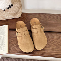LBSFY -New Style Classic Fashion Women Suede Mules Slippers Clogs Cork Insole Sandals with Arch Support Outdoor Beach Slides Home Shoes