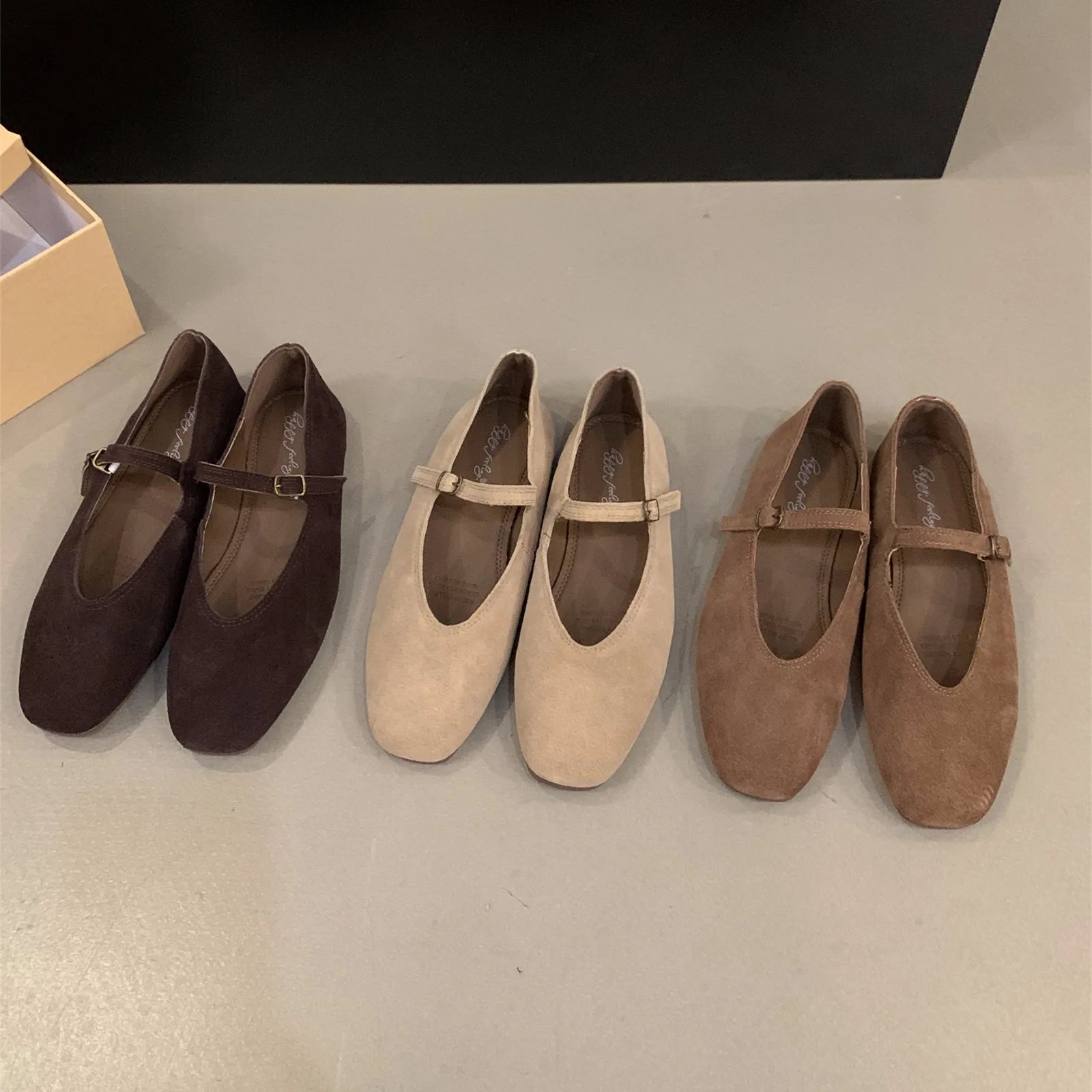 LBSFY  -   2024 Spring New Brand Women Flats Round Toe Shallow Slip On Ladies Casual Ballet Shoes Soft Leather Eelgant Dress Shoes