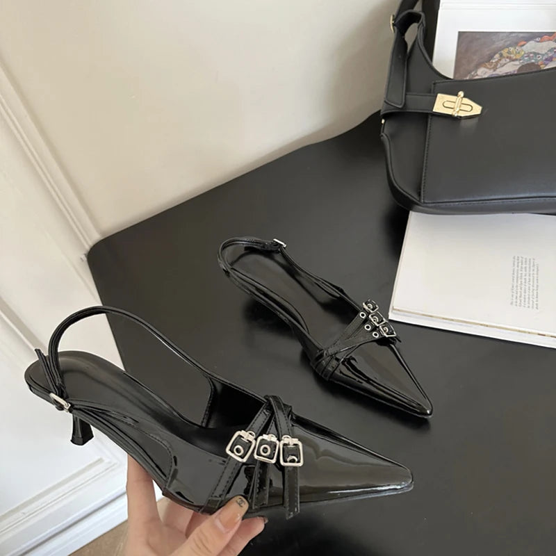 LBSFY  Summer Sliver High Heel Women Sandals Fashion Pointed Toe Shoes Ladies Elegant Dancing Party Party Club Shoes