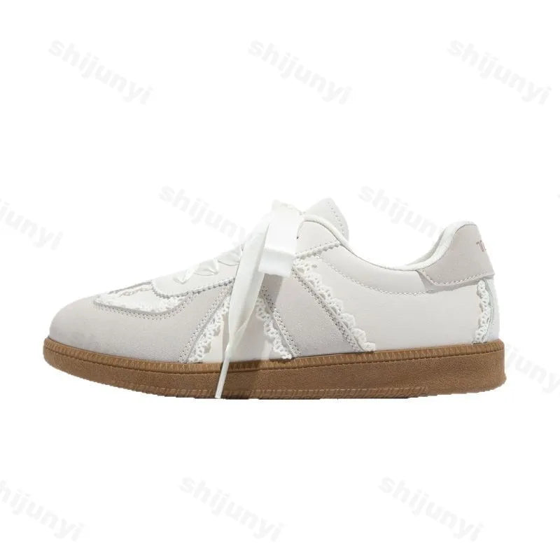LBSFY -Autumn Women Ballet Flats 2025 New Fashion Vintage Casual Shoes Non-slip Retro Lace Up Outdoor Leisure Shoe Vulcanized Shoes