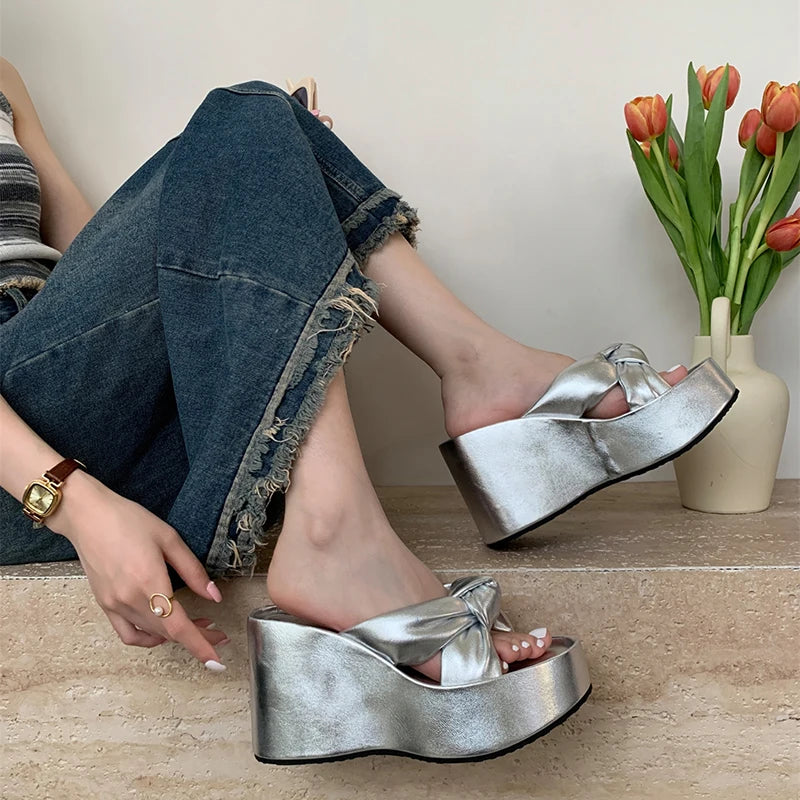 LBSFY  Summer Flip Flop Comfort Wedges Heel Women Slippers Shoes Casaul Beach Vacation Clip Toe Slides