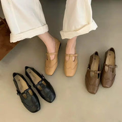 LBSFY -New Style Fashion Women's Flat Loafers Shoes Casual Sneakers Shallow Mary Jane Shoes Sandals Walking Leather Zapatos De Mujer
