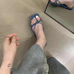 LBSFY  Summer Beach Flip Flop Women's Flats Slippers Comfort Slip On Slides Casual Dress Street Style Shoes