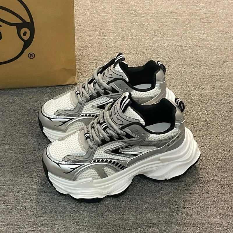 LBSFY -Women Platform Sneakers 2025 Autumn New Fashion Casual Lace Up Sports Shoes Woman Non Slip Walking Shoes Ladies Vulcanize Shoes