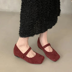 LBSFY  -Spring Brand Women Flats  Soft Leather Eelgant Dress Shoes Square Toe Shallow Slip On Ladies Casual Ballet Shoes