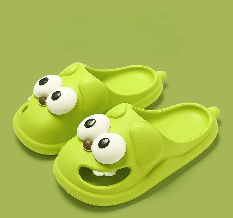 LBSFY - Kiss Slippers Big Eye Dog Slippers,Cute Funny Big Eye Dog Fun Cartoon Package Head Eva Slippers For Women