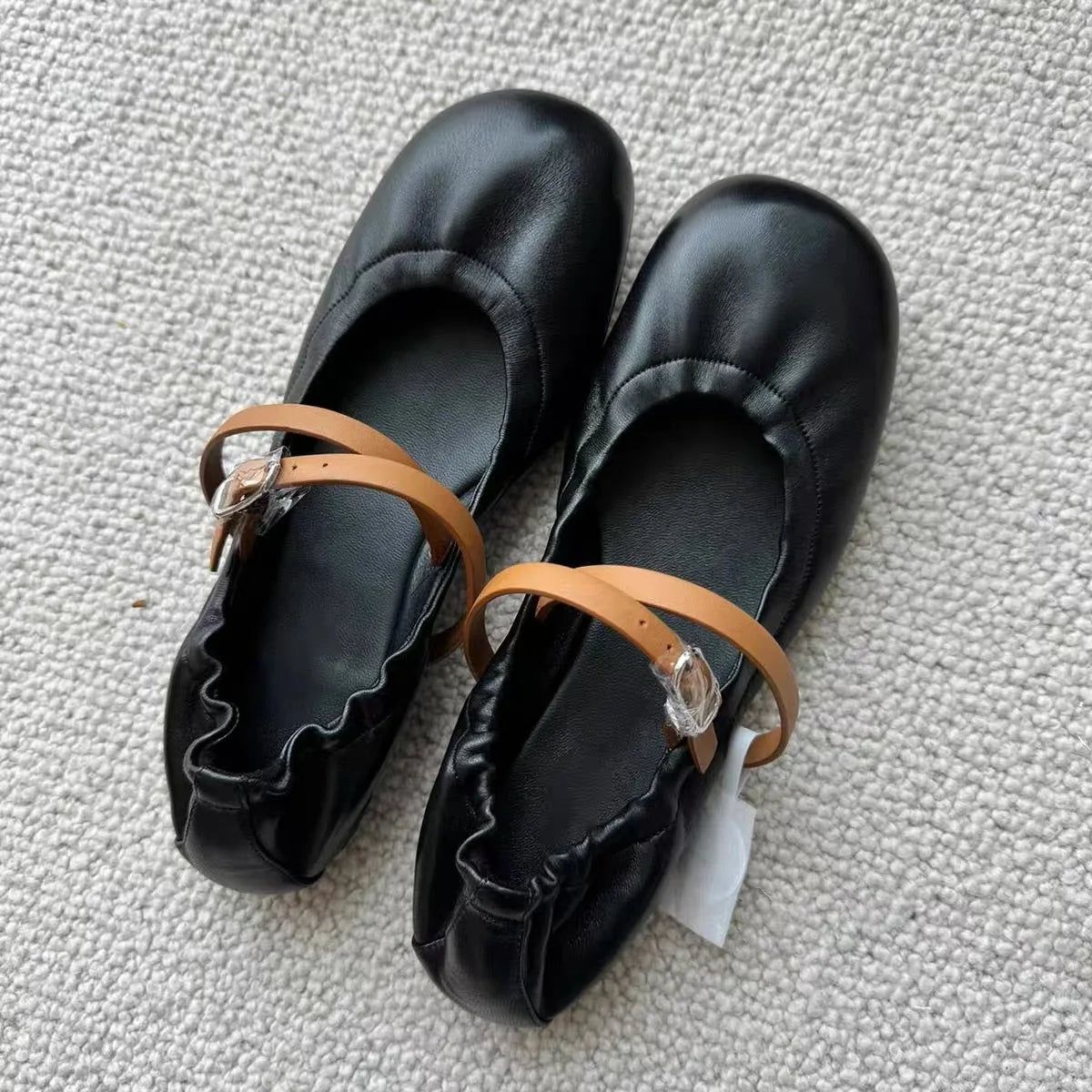 LBSFY  -  Women's Single New Flat Round Muller Shoes Casual Comfortable Lightweight Soft Sole Single Shoes comfortable belt buckle shoes