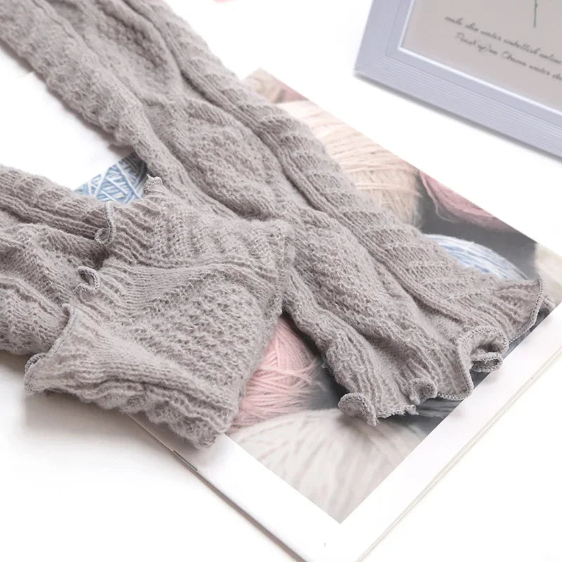 Lbsfy New Spring Japanese Style Lolita Warm Leg Thin Knitted Socks Girl Foot Covers Leg Warmers for Women Knee Warmers JK Socks