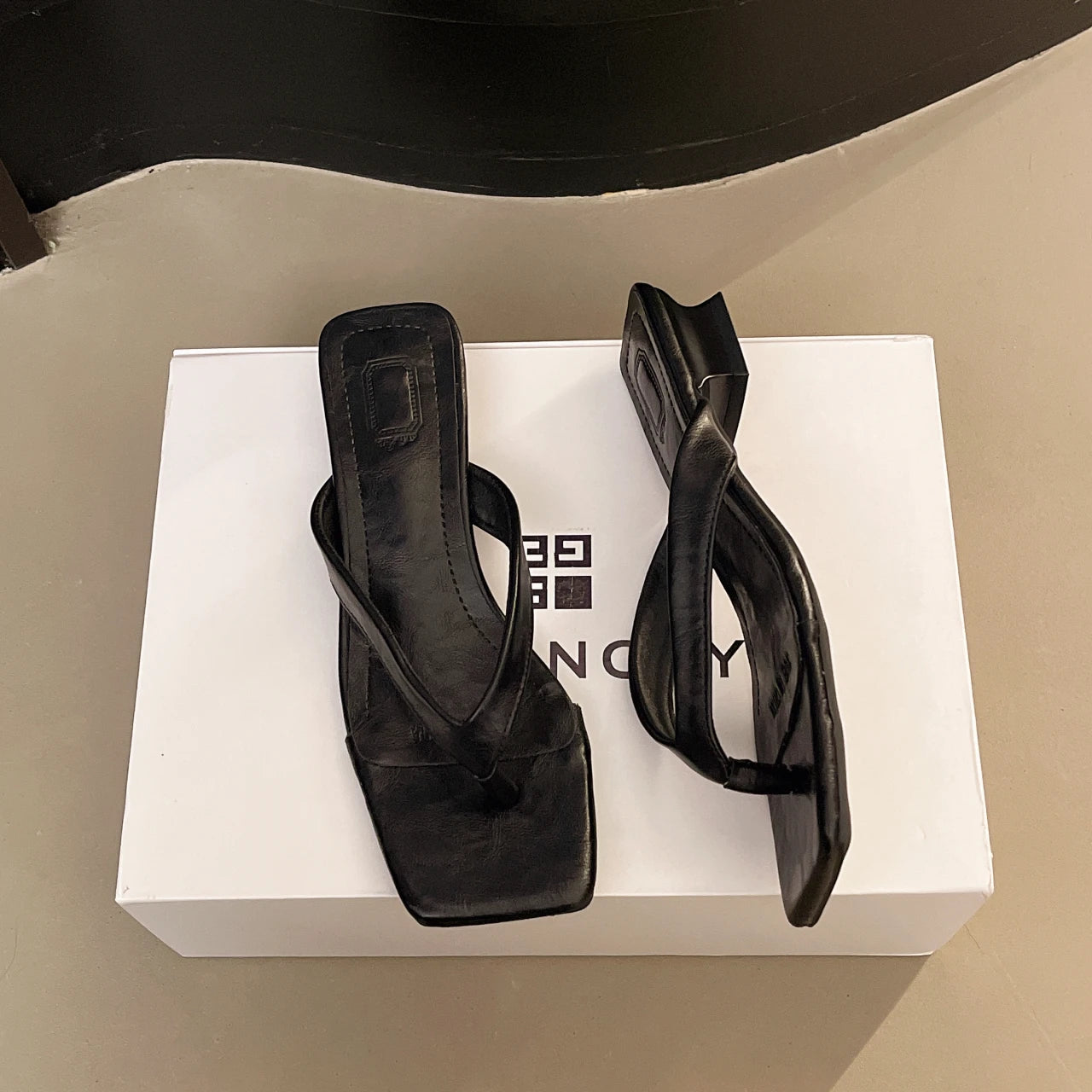 LBSFY -Summer Women Clip Toe Slippers Comfort Low Heel Slides Shoes Ladies Casual Dress Street Style Sandalis Flip-Flops Slippers