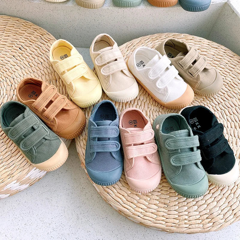 LBSFY  - Retro Kids Solid Cloth Shoes Canvas Low Top Children Sneakers Korean Style School Student Sport Shoes Baby Toddler Denim Zapatos