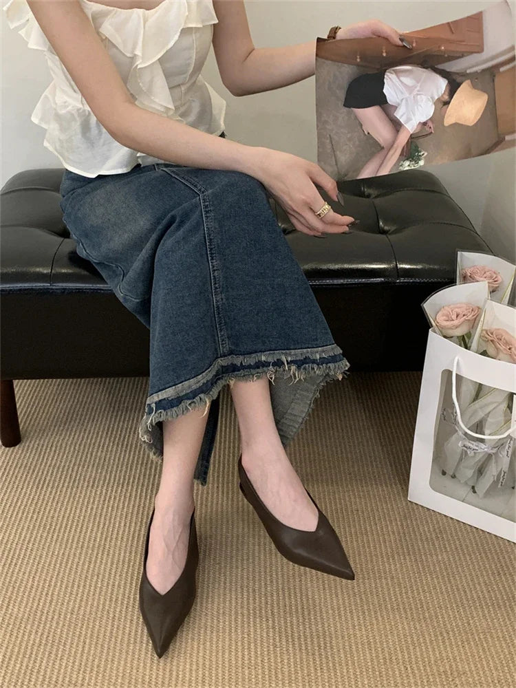 LBSFY -Street Style Pumps Women Pointed Toe Wedges Heels Elegant Slingbacks Party Slingback Mules Shoes Zapatos De Mujer